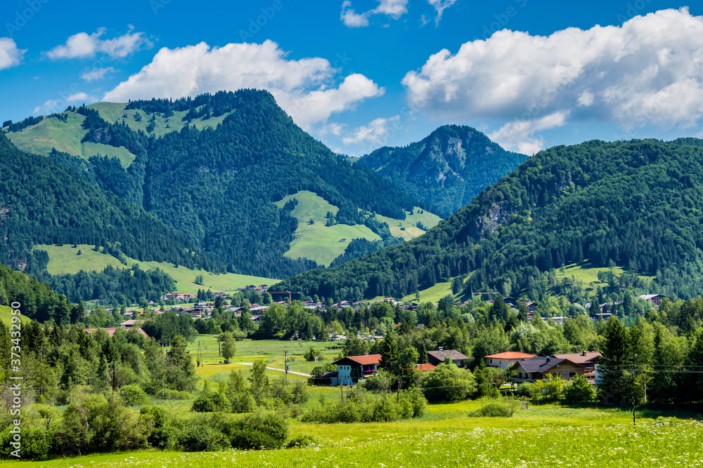 Landscape view near Lake Walchsee near Koessen in Tirol, Austria