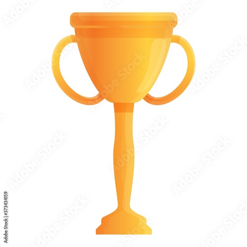 Hurling gold cup icon. Cartoon of hurling gold cup vector icon for web design isolated on white background