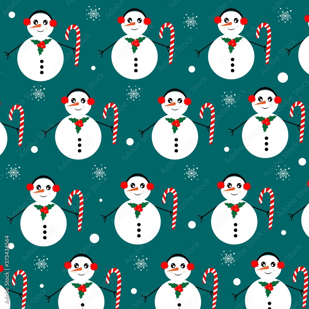 christmas snowman pattern vector illustration