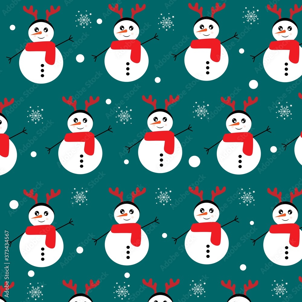 christmas snowman pattern vector illustration