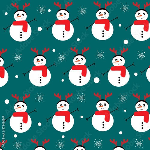 christmas snowman pattern vector illustration