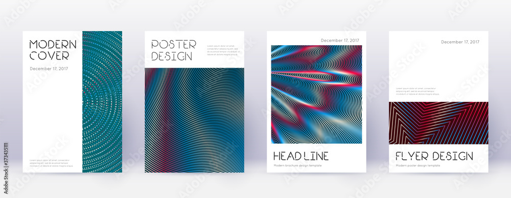 Minimal brochure design template set. Red abstract