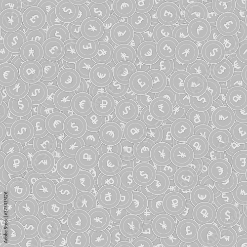 International currencies silver coins seamless pat