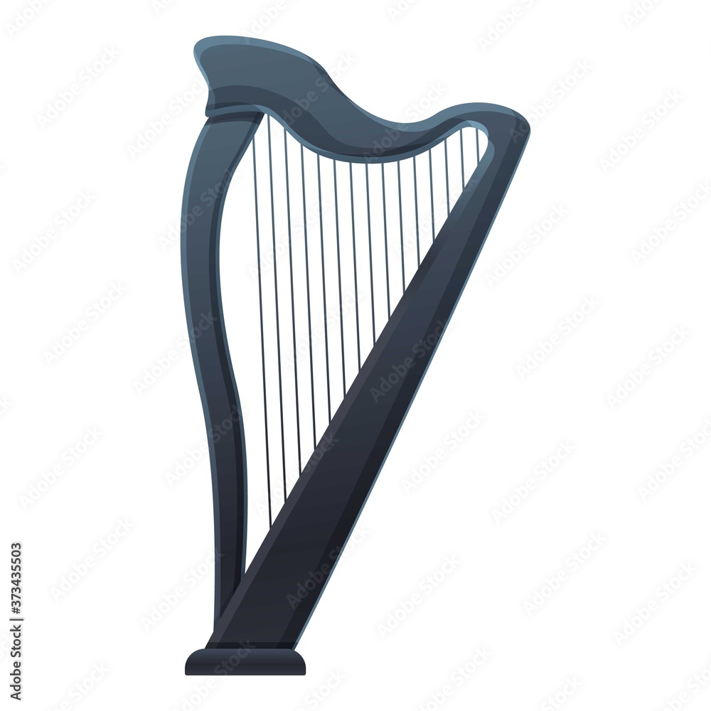 Harp acoustic icon. Cartoon of harp acoustic vector icon for web design isolated on white background