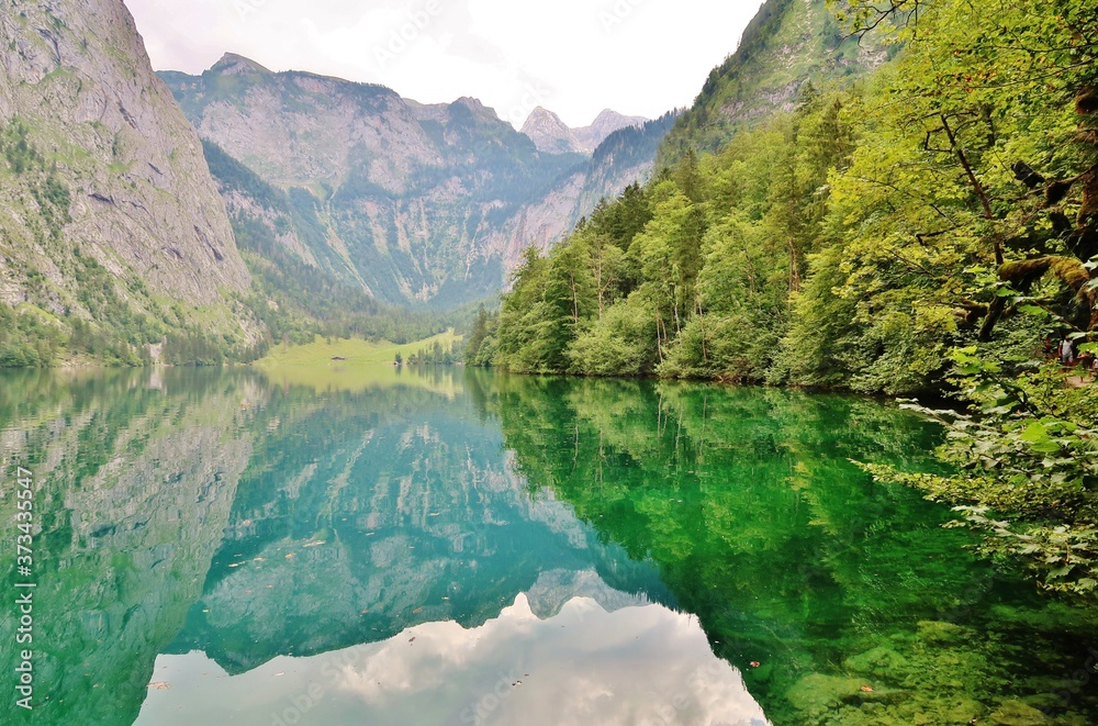 Wasserspiegelung am Obersee, Berchtesgaden