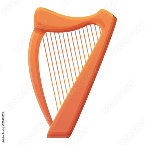 Festival harp icon. Cartoon of festival harp vector icon for web design isolated on white background