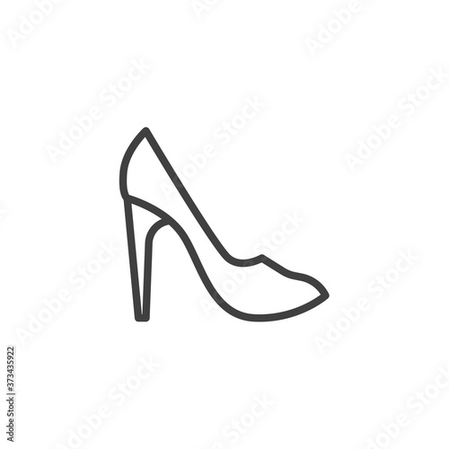 Glamour women shoe line icon. linear style sign for mobile concept and web design. High heels shoes outline vector icon. Symbol, logo illustration. Vector graphics