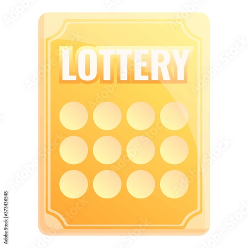 Gold lottery icon. Cartoon of gold lottery vector icon for web design isolated on white background