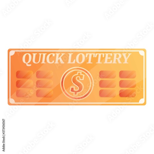 Quick dollar lottery icon. Cartoon of quick dollar lottery vector icon for web design isolated on white background