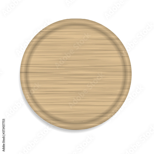 Vector illustration. Wooden plate. Top view.