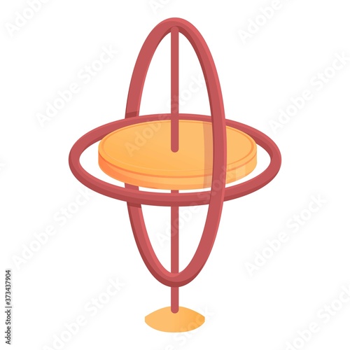 Gyroscope aerospace icon. Cartoon of gyroscope aerospace vector icon for web design isolated on white background