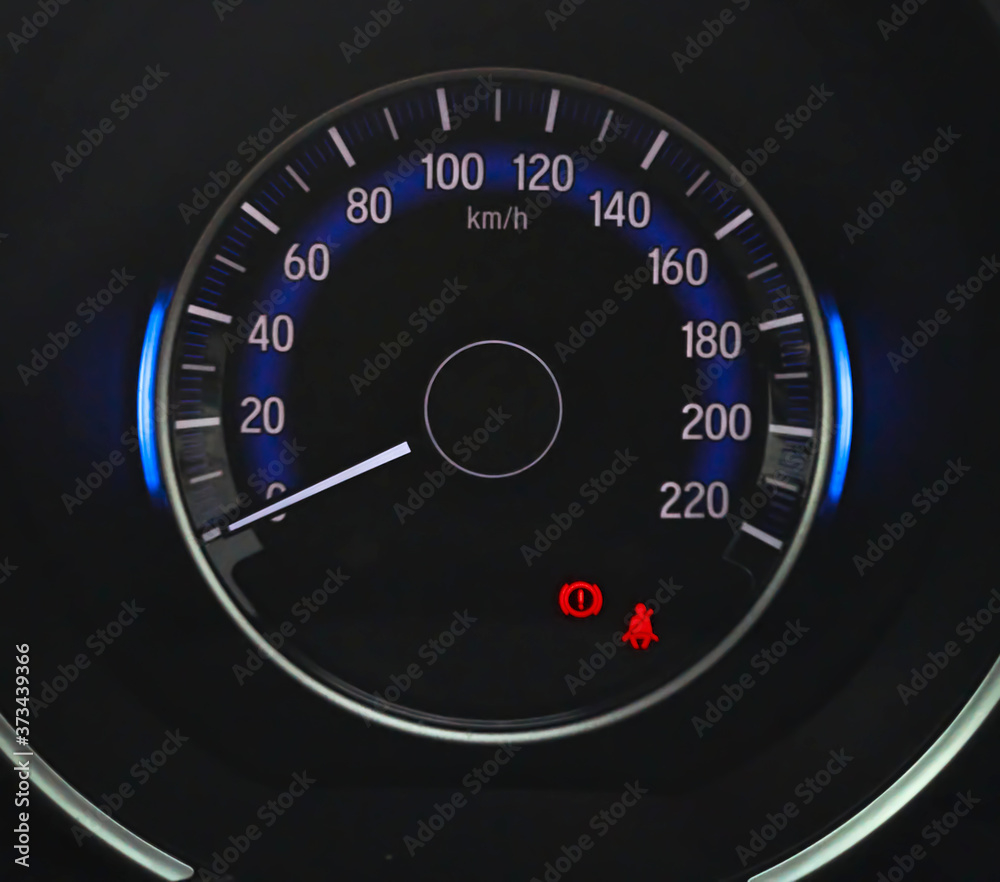 Detail of a tachometer in a car,automobile tachometer