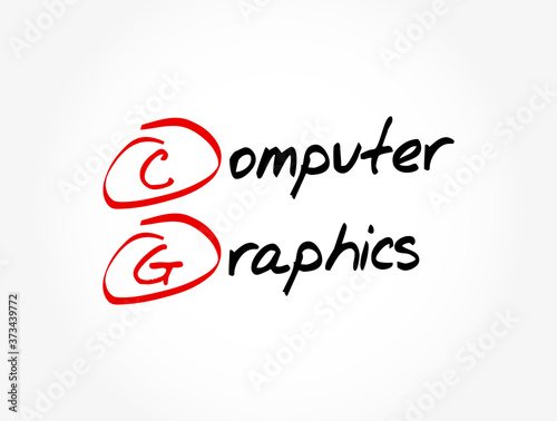 CG - Computer Graphics acronym, technology concept background