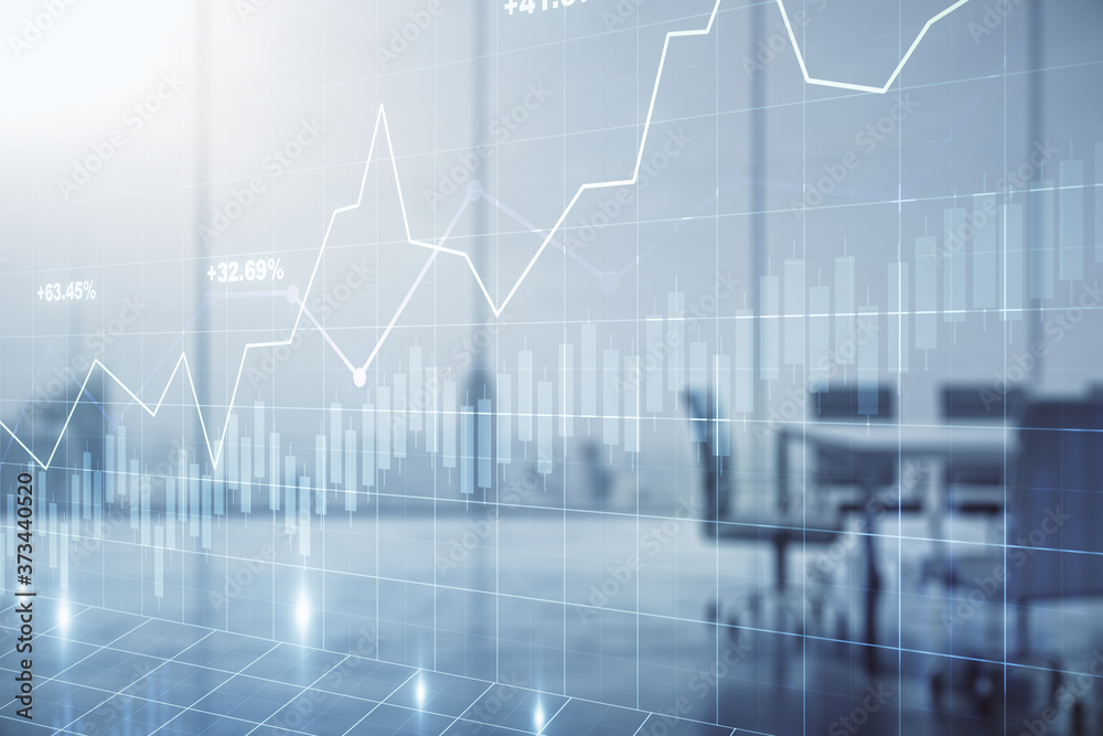 Double exposure of virtual creative financial diagram on a modern boardroom background, banking and accounting concept Double exposure of virtual creative financial diagram on a modern boardroom background, banking and accounting concept