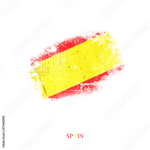 Grunge Flag of Spain. Isolated on White Background