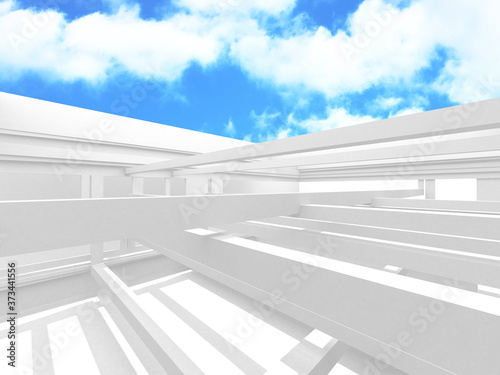 Empty white architecture with sky view