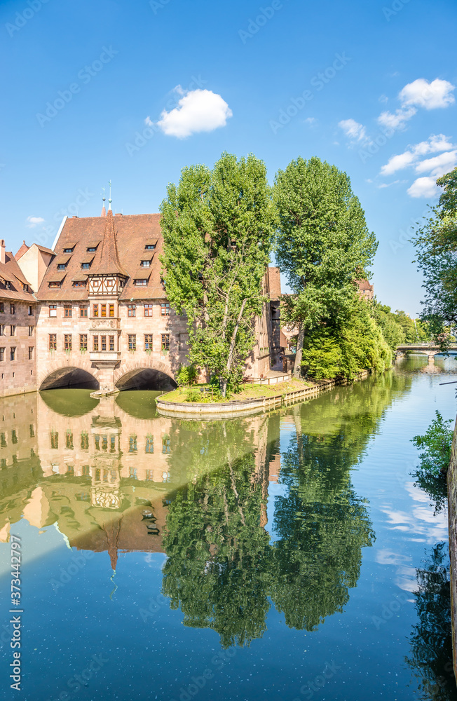 View at the Buildings near Pegnitz river in Nuremberg ,Germany