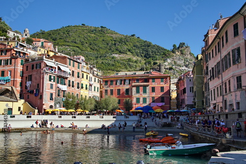 View of Vernazza, 5 Terre, La Spezia province, Ligurian coast, Italy.
