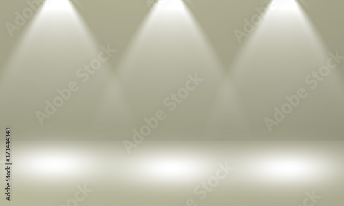 Junglewood color stage background with three spotlight