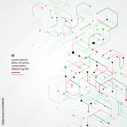 Vector design template. Communication concept. Abstract tech design with hexagon