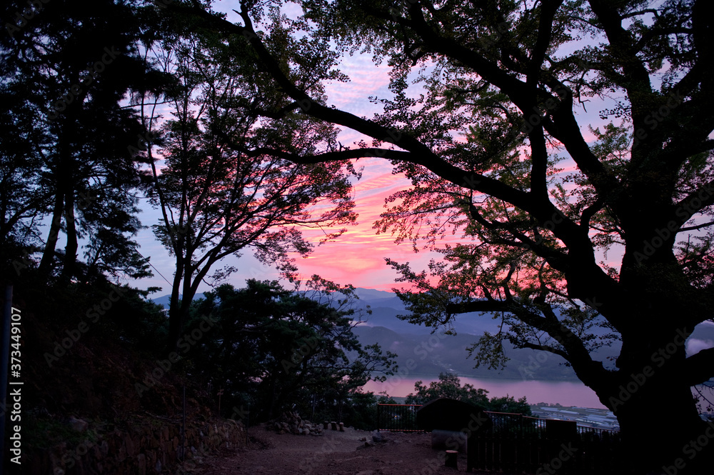 The landscape of sunrise with clouds. The landscape of sunrise with clouds.