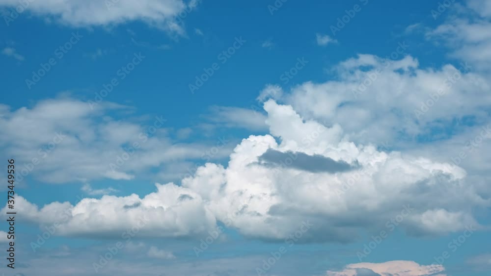 Blue sky white clouds time lapse move swim quickly and change shape. Aerial view of flying on blue sky with cirrus white clouds summer. Place text and design of your commercial products. Copy space Blue sky white clouds time lapse move swim quickly and change shape. Aerial view of flying on blue sky with cirrus white clouds summer. Place text and design of your commercial products. Copy space