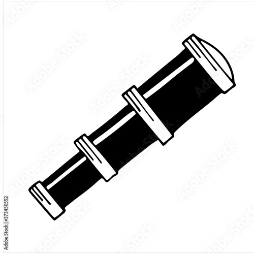 Spy glass, hand drawn isolated vector illustration