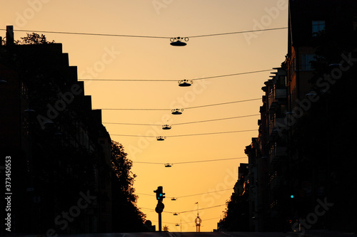Canvas Print Stockholm, Sweden  The Hornsgatan street at dawn in the Hornstull neighbourhood
