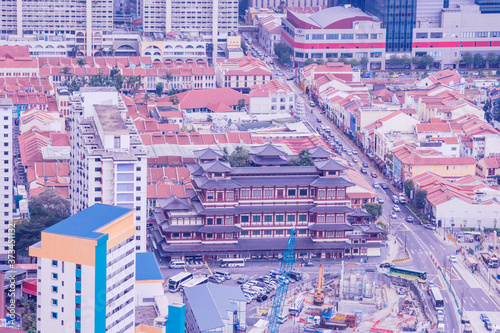 17 October 2019  Singapore  Singapore  Buddha Tooth Relic Temple Above View at Singapore.