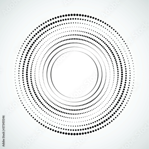 Halftone dots in circle form. round logo . vector dotted frame . design element