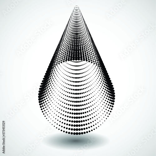 Halftone dots in tunnel form. round logo . vector dotted frame pipe . tube design element