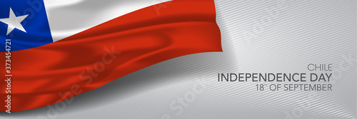 Cuadro en lienzo Chile independence day vector banner, greeting card.