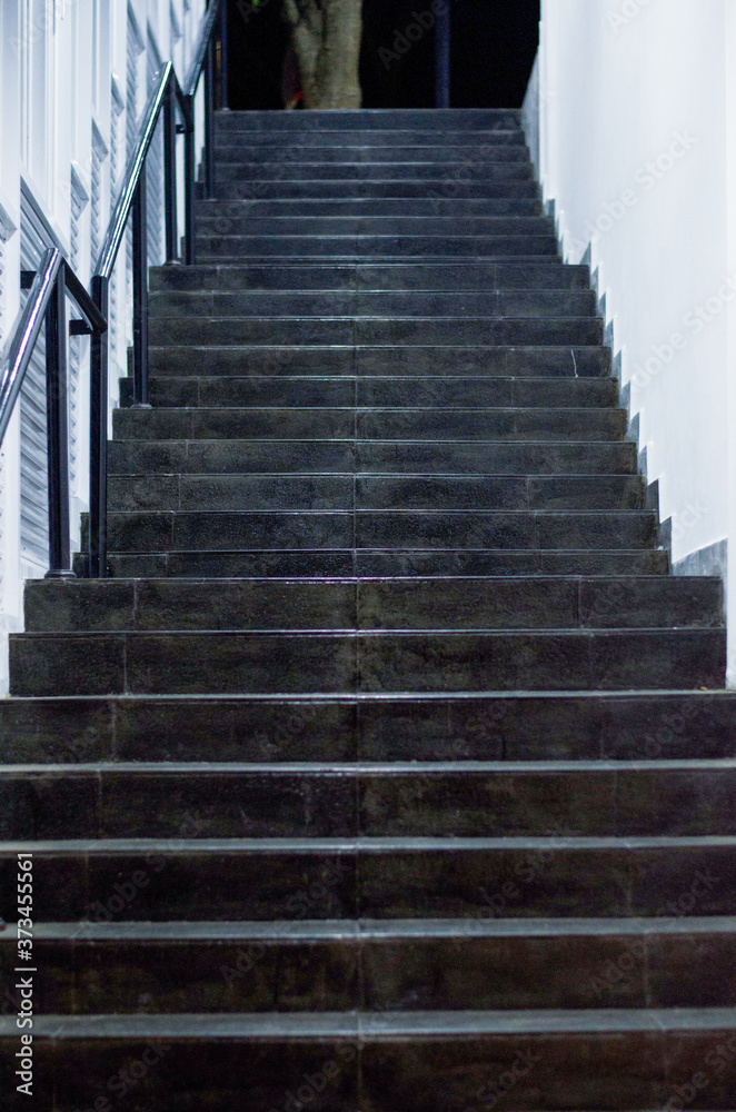 Empty Staircase inside underground station Empty Staircase inside underground station