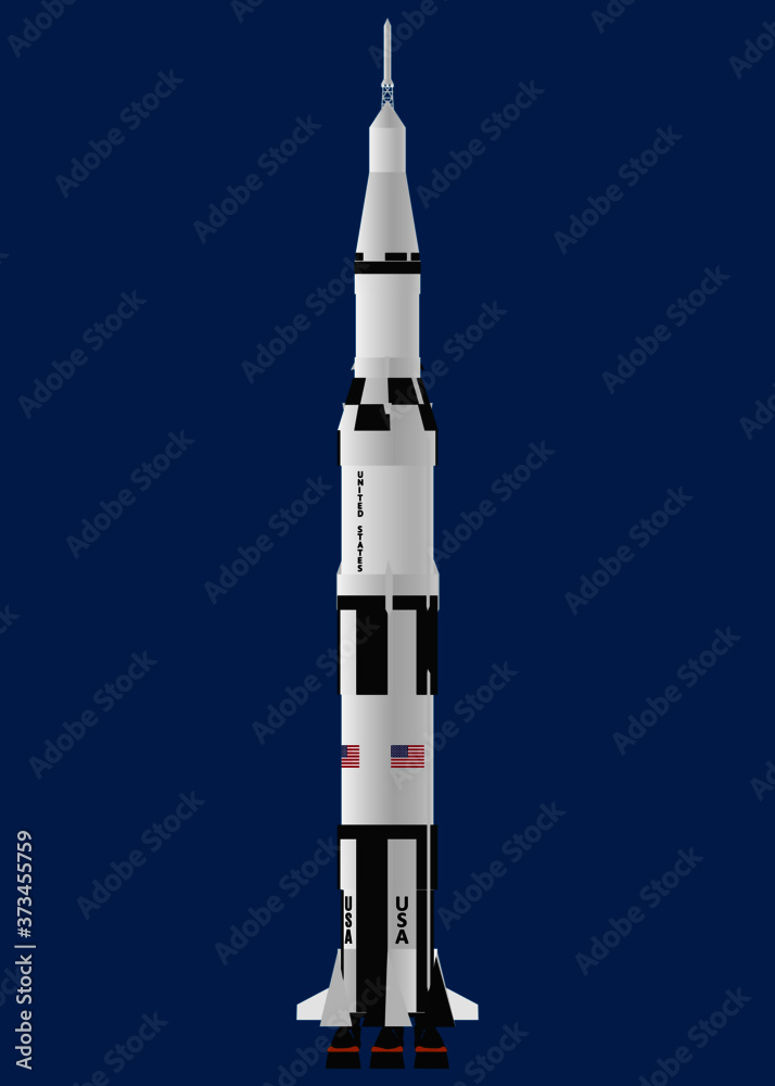 Saturn V Rocket vector illustration