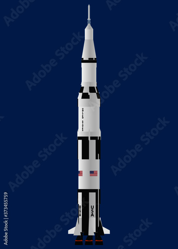 Saturn V Rocket vector illustration