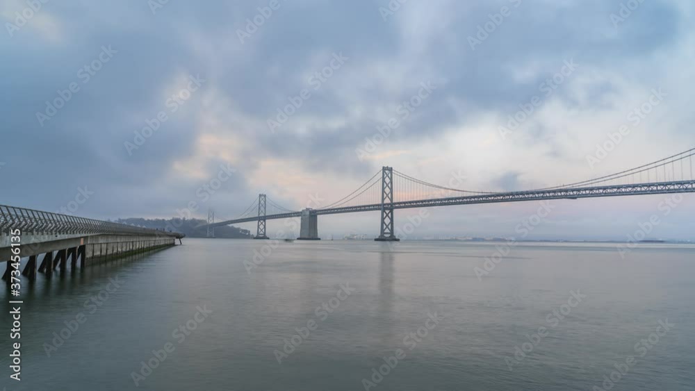 time lapse: san francisco bay bridge cloudy day time lapse: san francisco bay bridge cloudy day