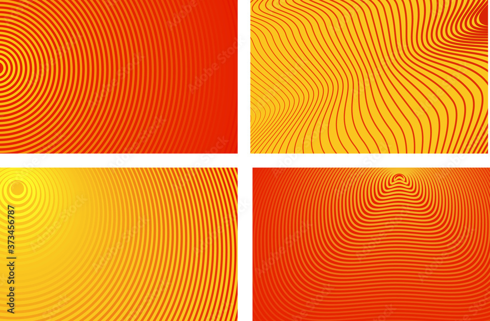 Abstract vertical striped background. Ultra thin abstract wavy lines on orange backdrop. for cover design, poster or banner with space for text. Vector illustration color lush lava, Abstract vertical striped background. Ultra thin abstract wavy lines on orange backdrop. for cover design, poster or banner with space for text. Vector illustration color lush lava,