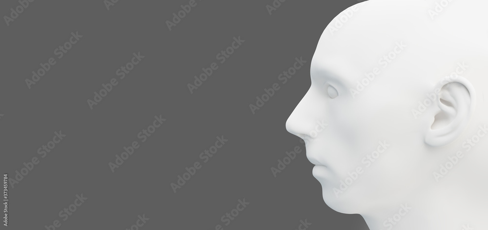 seitlich blickende männliche 3d puppe, mann charakter, horizontales banner, design hintergrund seitlich blickende männliche 3d puppe, mann charakter, horizontales banner, design hintergrund