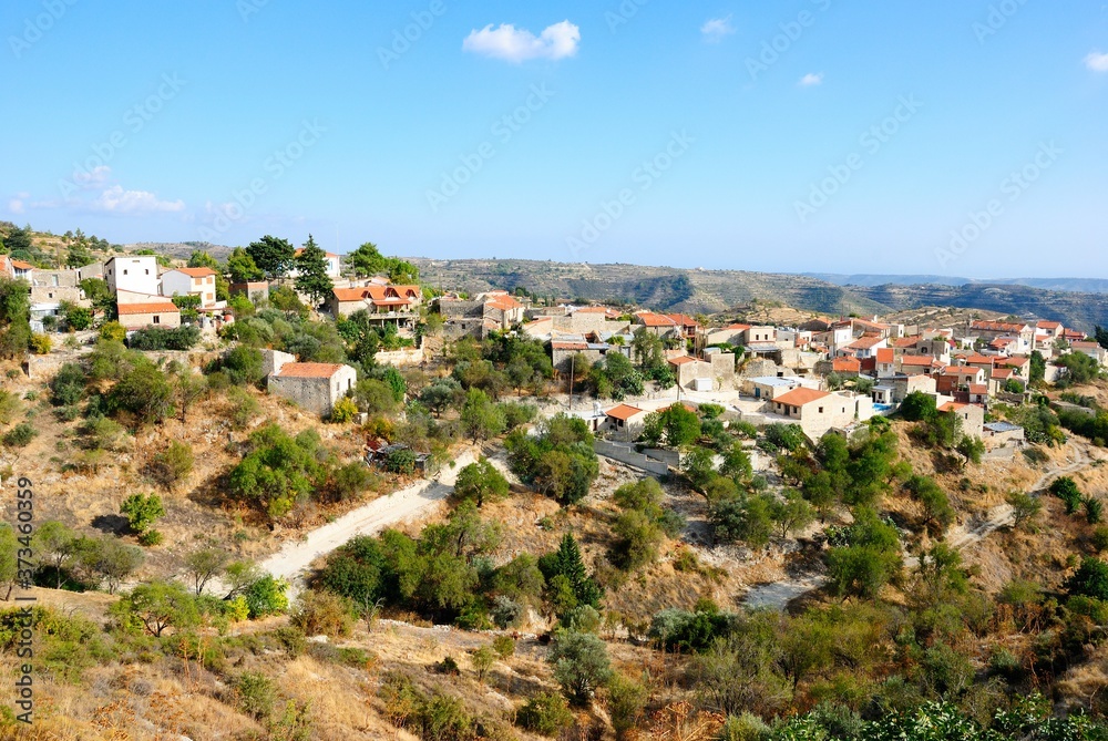 View over a Cypriot village in Troodos mountains, Cyprus