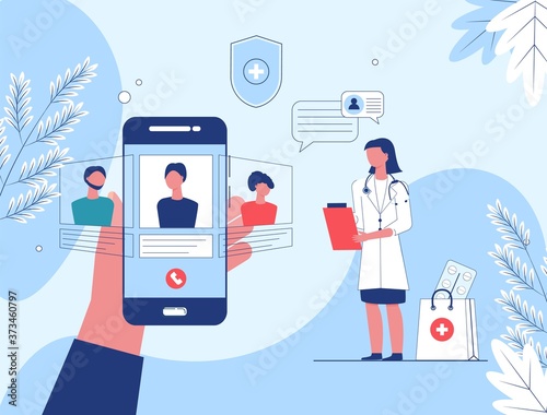 Telemedicine, Online Doctor, Medical Service Online for Patients. landing page