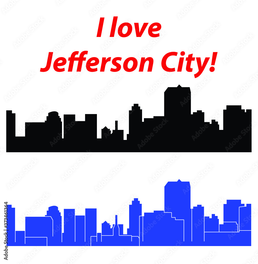 Jefferson City, Missouri (city silhouette)