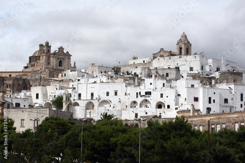 Ostuni, Italy - October 6, 2010: The famous old town of Ostuni also called the white city