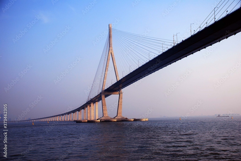 The wonderful landscape of grand bridge at sunset. The wonderful landscape of grand bridge at sunset.