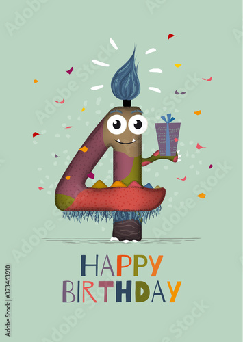 Monster Nr. 4 - Geburtstag Karte