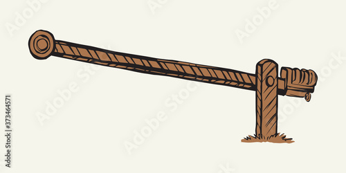 Railroad barrier. Vector drawing