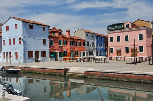 Canal in Burano island in italy