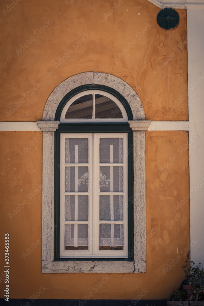 old window in the old building