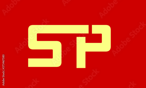 sp or ps alphabet letter vector logo template