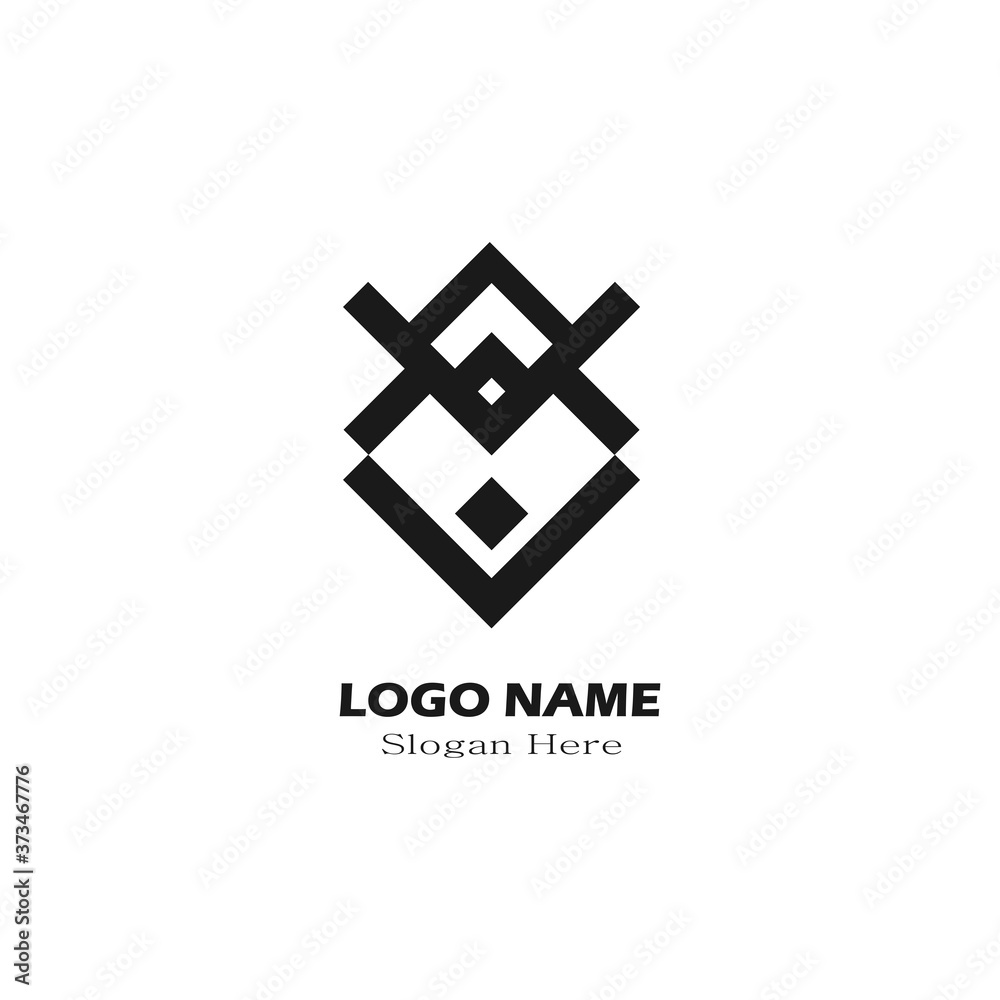 Obraz premium Abstact rectangle logo design vector