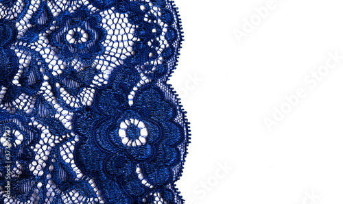 luxury blue lace texture abstract background on white